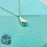 Tiffany & Co. 925 Silver Elsa Peretti Teardrop Pendant 16" Necklace (pouch)