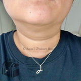 Tiffany & Co. 925 Silver Elsa Peretti Letter J Initial Pendant Necklace (pouch)