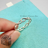 Tiffany & Co. 925 Silver Multi Infinity Narrow Ring Band Sz. 7 (pouch)