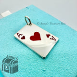 Tiffany & Co. 925 Silver VINTAGE Ace of Hearts Playing Card Charm Pendant (pch)
