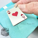Tiffany & Co. 925 Silver VINTAGE Ace of Hearts Playing Card Charm Pendant (pch)