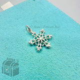 Tiffany & Co. 925 Silver Christmas Winter Snowflake Charm Pendant (box)