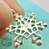 Tiffany & Co. 925 Silver Christmas Winter Snowflake Charm Pendant (box)
