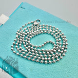Tiffany & Co. 925 Silver Men's Unisex 2.5mm Bead 24"Chain Necklace (box)