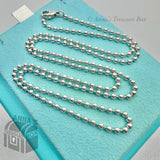 Tiffany & Co. 925 Silver Men's Unisex 2.5mm Bead 24"Chain Necklace (box)