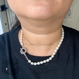 Tiffany & Co. 925 Silver White Pearl NEW VERSION Toggle 18" Necklace (pouch)