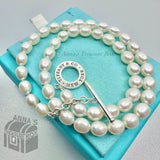 Tiffany & Co. 925 Silver White Pearl NEW VERSION Toggle 18" Necklace (pouch)