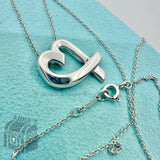 Tiffany & Co. 925 Silver Picasso Loving Heart Large Pendant 19.5" Necklace (box)