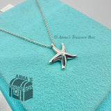 Tiffany & Co. 925 Silver Elsa Peretti Mini Starfish Pendant 16" Necklace (pouch)