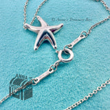 Tiffany & Co. 925 Silver Elsa Peretti Mini Starfish Pendant 16" Necklace (pouch)