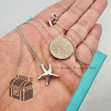 Tiffany & Co. 925 Silver Elsa Peretti Mini Starfish Pendant 16" Necklace (pouch)