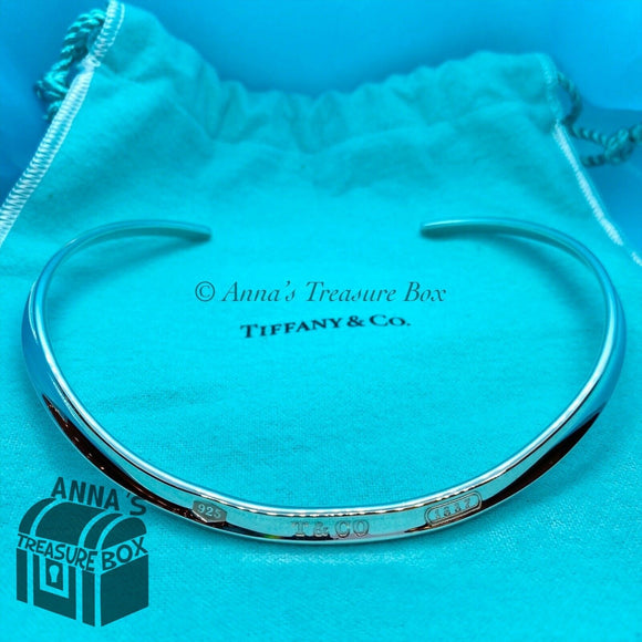 Tiffany & Co. 925 Silver 1837 Contour 15” Choker w Receipt (pouch)