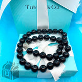 Tiffany & Co. 925 Silver Ziegfeld Black Onyx 16” Necklace w Receipt (Pouch)