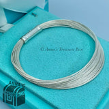 Tiffany & Co. 925 Silver Multi Wire 6.5” Bracelet + Receipt (pouch)