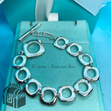 Tiffany & Co. 925 Silver Square Cushion Toggle 7.5” Bracelet (pouch)