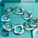 Tiffany & Co. 925 Silver Square Cushion Toggle 7.5” Bracelet (pouch)