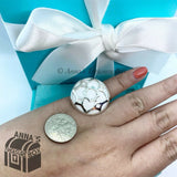 Tiffany & Co. 925 Silver Picasso White Onyx Zellige Ring Sz 5 + Receipt (pouch)