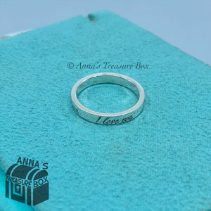 Tiffany & Co. 925 Silver I Love You Ring Band Sz. 5.25 (Pouch)