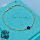 Tiffany & Co. 18K Gold Lapis Lazuli Cabochon By The Yard 7" Bracelet (pouch)
