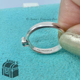 Tiffany & Co. 925 Silver Aquamarine Stacking Ring Sz. 5.5 (pouch)
