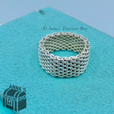 Tiffany & Co. 925 Silver Somerset Mesh Ring Sz. 7 + Receipt (pouch)