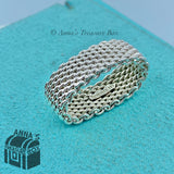 Tiffany & Co. 925 Silver Somerset Mesh Ring Sz. 7 + Receipt (pouch)