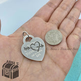 Tiffany & Co. 925 Silver LARGE Heart Arrow RTT Charm Pendant (Bx, Pch, Rbn)