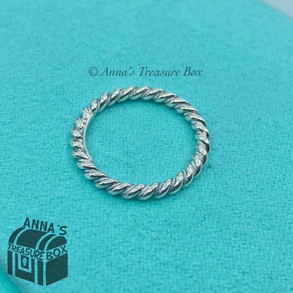 Tiffany & Co. 925 Silver Twist Rope Ring Sz. 5.5 (pouch)