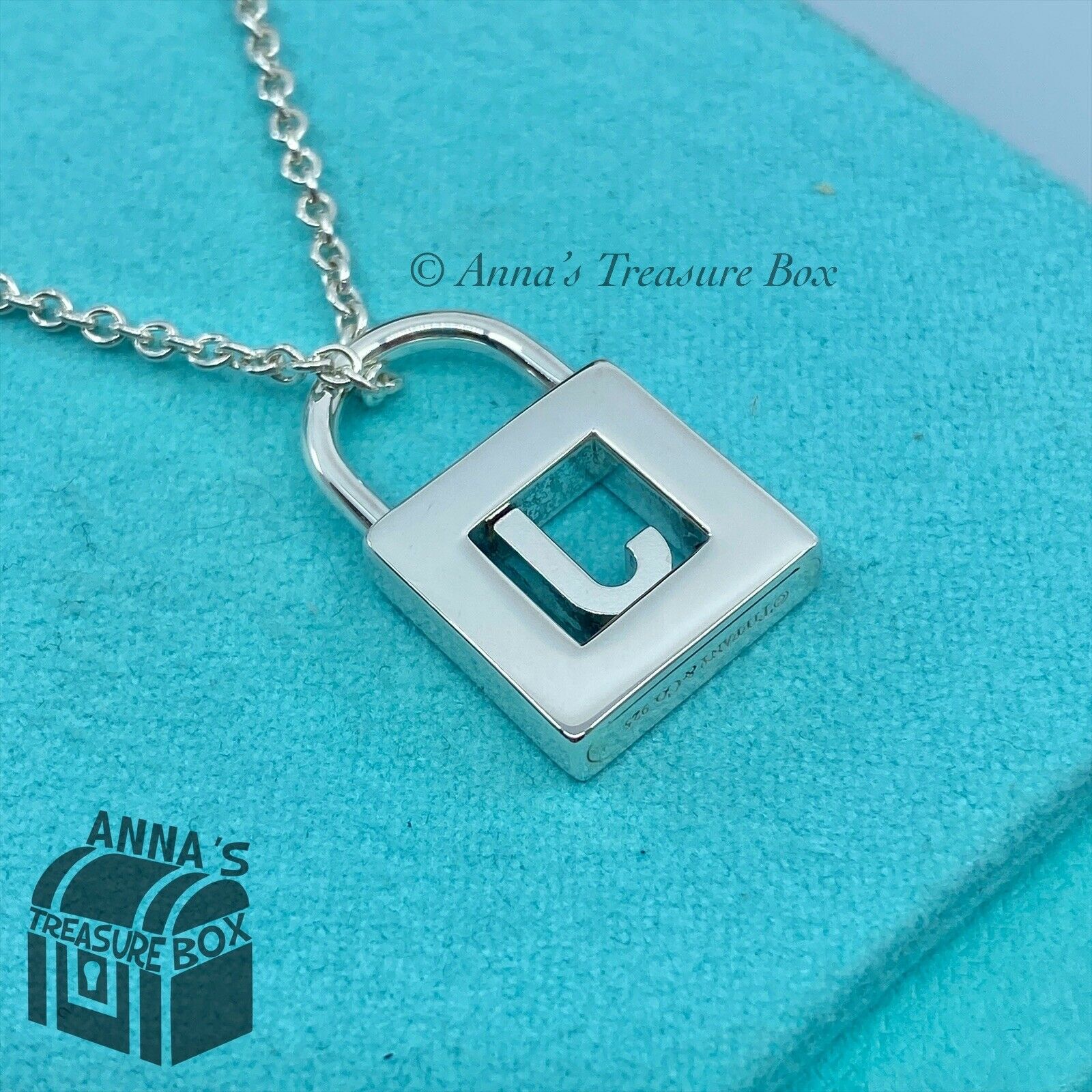 Tiffany & Co. Initial 'J' Lock Pendant Necklace - Sterling Silver