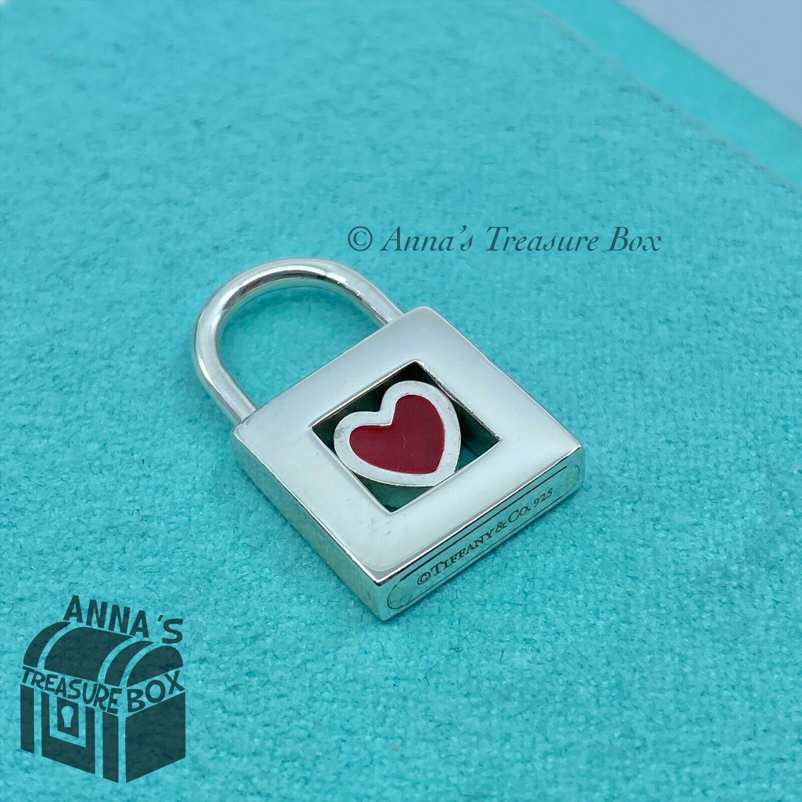 Tiffany & Co Silver I Love You Heart Padlock Lock Necklace Pendant