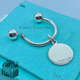 Tiffany & Co. 925 Silver Round Tag Horseshoe Key Ring (pouch)