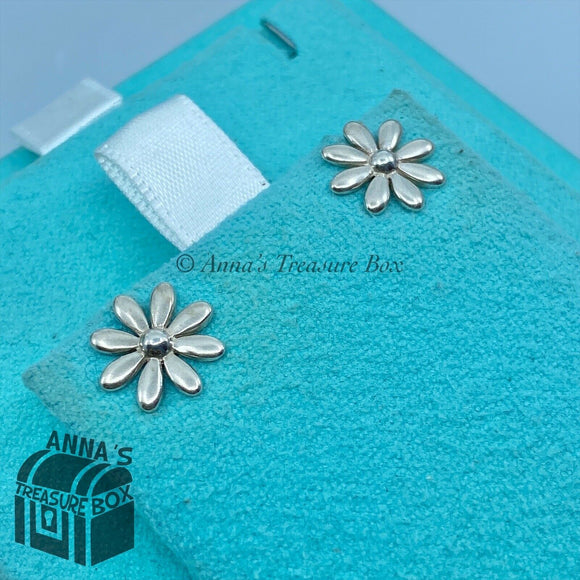 Tiffany & Co. 925 Silver Matte Daisy Earrings (pouch)