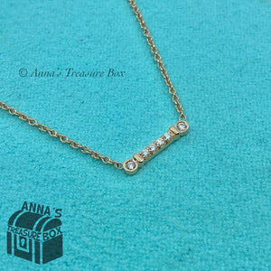 Tiffany & Co. 18K Rose Gold Fleur de Lis Diamond Bar 16" Necklace (Box set)