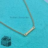 Tiffany & Co. 18K Rose Gold Fleur de Lis Diamond Bar 16" Necklace (Box set)