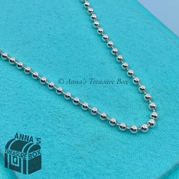 Tiffany & Co. 925 Silver 2mm Beaded Chain 18