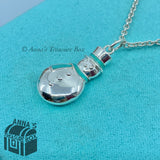 Tiffany & Co. 925 Silver Blue Enamel Snowman Charm 18" Necklace (pouch)