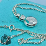 Tiffany & Co. 925 Silver Blue Enamel Snowman Charm 18" Necklace (pouch)