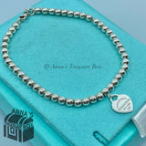 Tiffany & Co. 925 Silver Pink Enamel RTT Mini Heart Tag 7.25" Bracelet (pouch)