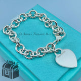 Tiffany & Co. 925 Silver Blank Heart Tag 7" Bracelet (pouch)