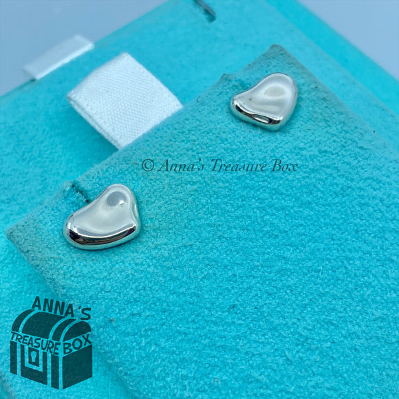 Tiffany & Co. 925 Silver Elsa Peretti Full Heart Earring (box + pouch)