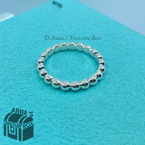 Tiffany & Co. 925 Silver Ziegfeld Bead Ring Sz. 8 (box + pouch)
