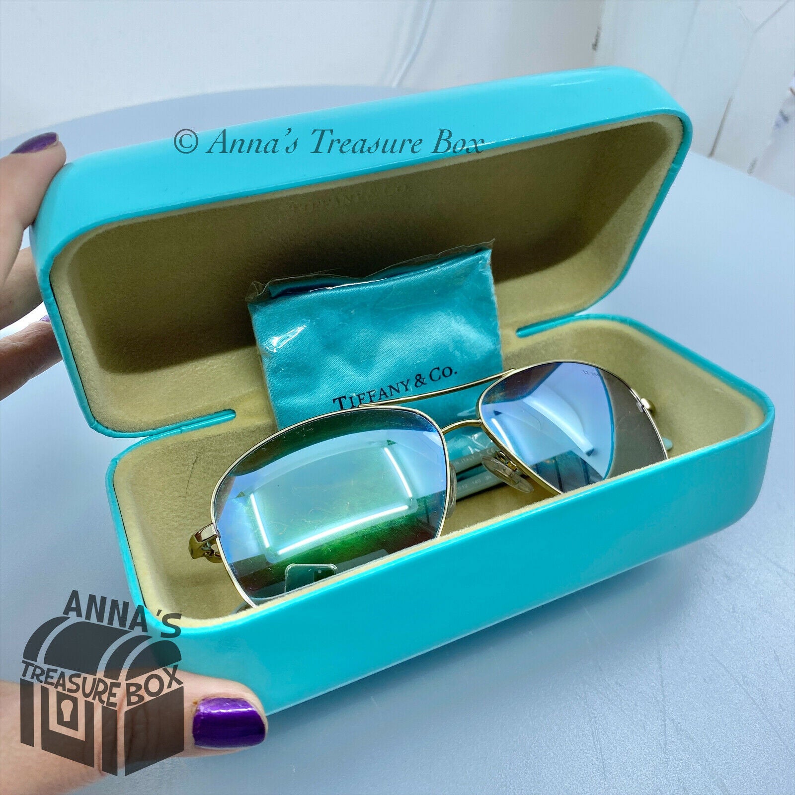 Tiffany & Co. TF3049B Women's Pilot Sunglasses - Silver Frame with Blue  Gradient Mirrored Lenses (TF3049B 6001-9S) for sale online | eBay