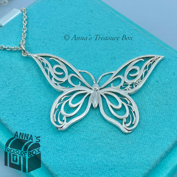 Tiffany & Co. 925 Silver Enchant Filligree XL Butterfly 20
