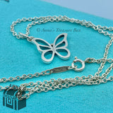Tiffany & Co. 925 Silver Small Butterfly Charm 18" Necklace (pouch)