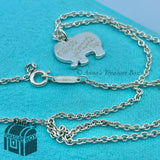 Tiffany & Co. 925 Silver Elephant Never Forgets 18" Necklace (pouch)