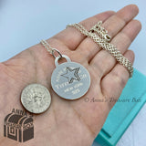 Tiffany & Co. 925 Silver LARGE RTT Round Tag Star Etched Charm 18" Necklace (pch