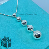 Tiffany & Co. 925 Silver HardWear Graduated Ball Dangle 18" Bead Necklace (pch)