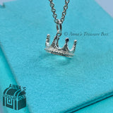 Tiffany & Co. 925 Silver Princess Crown Charm Pendant 18" Necklace (pouch)