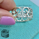 Tiffany & Co. 925 Silver Enchant Scroll Ring Sz. 8 (pouch)
