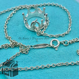 Tiffany & Co. 925 Silver Princess Crown Charm Pendant 18" Necklace (pouch)